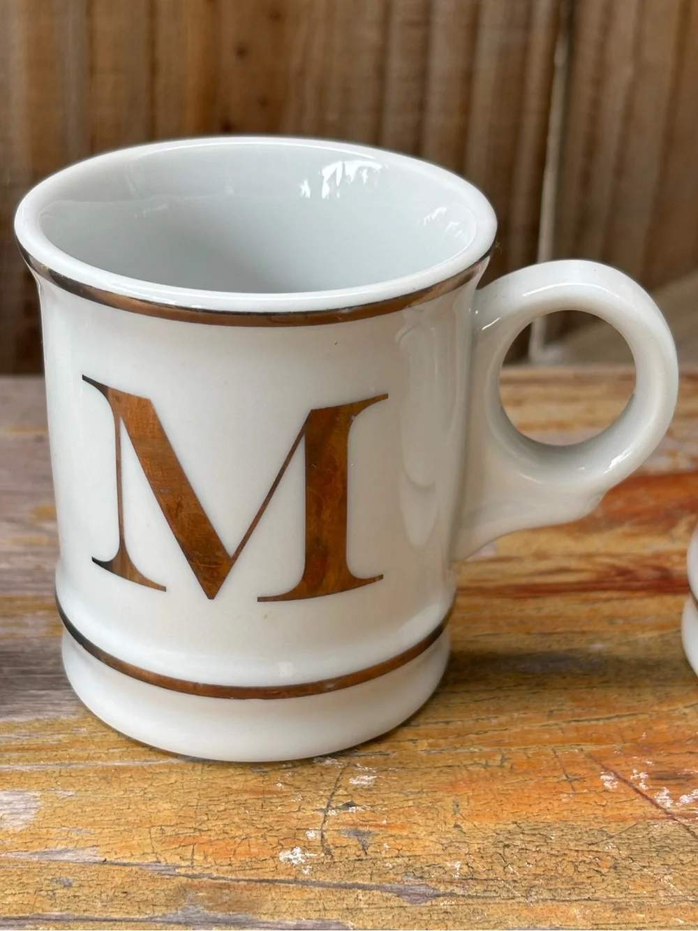Williams Sonoma Gold Initial Espresso Coffee Demitasse Monogram Cup Size 3oz